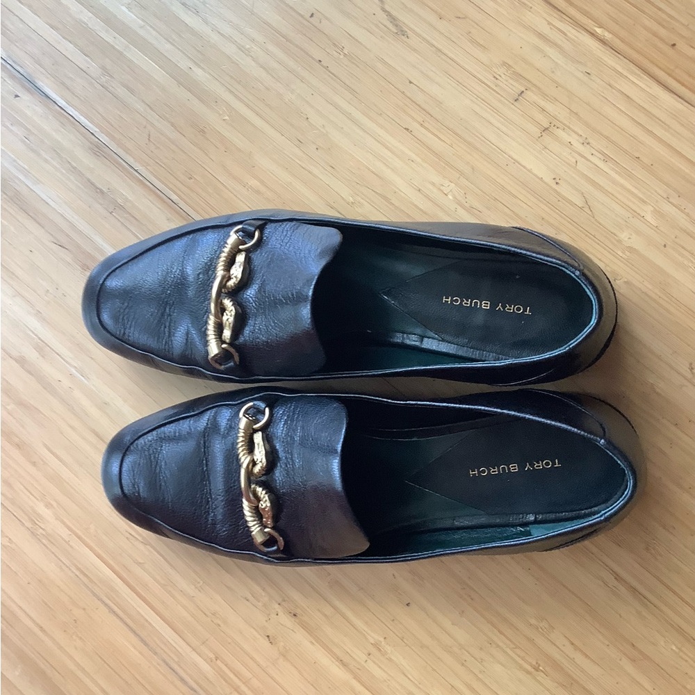 Tory Burch Men's Brown Loafers with Gold Chain